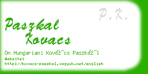 paszkal kovacs business card